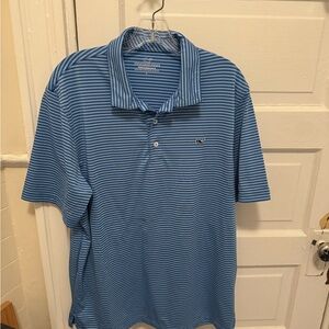 Vineyard Vines Men's Blue Striped Polo Shirt